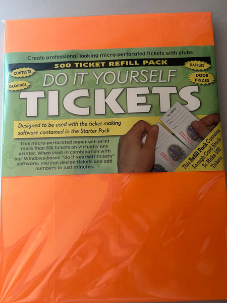 Do-It-Yourself Perforated Raffle Ticket Paper