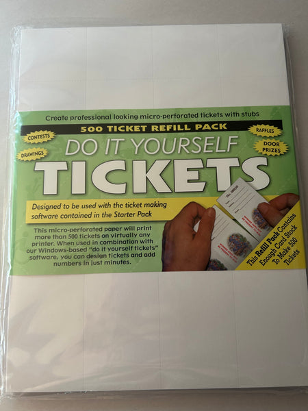 Do-It-Yourself Perforated Raffle Ticket Paper