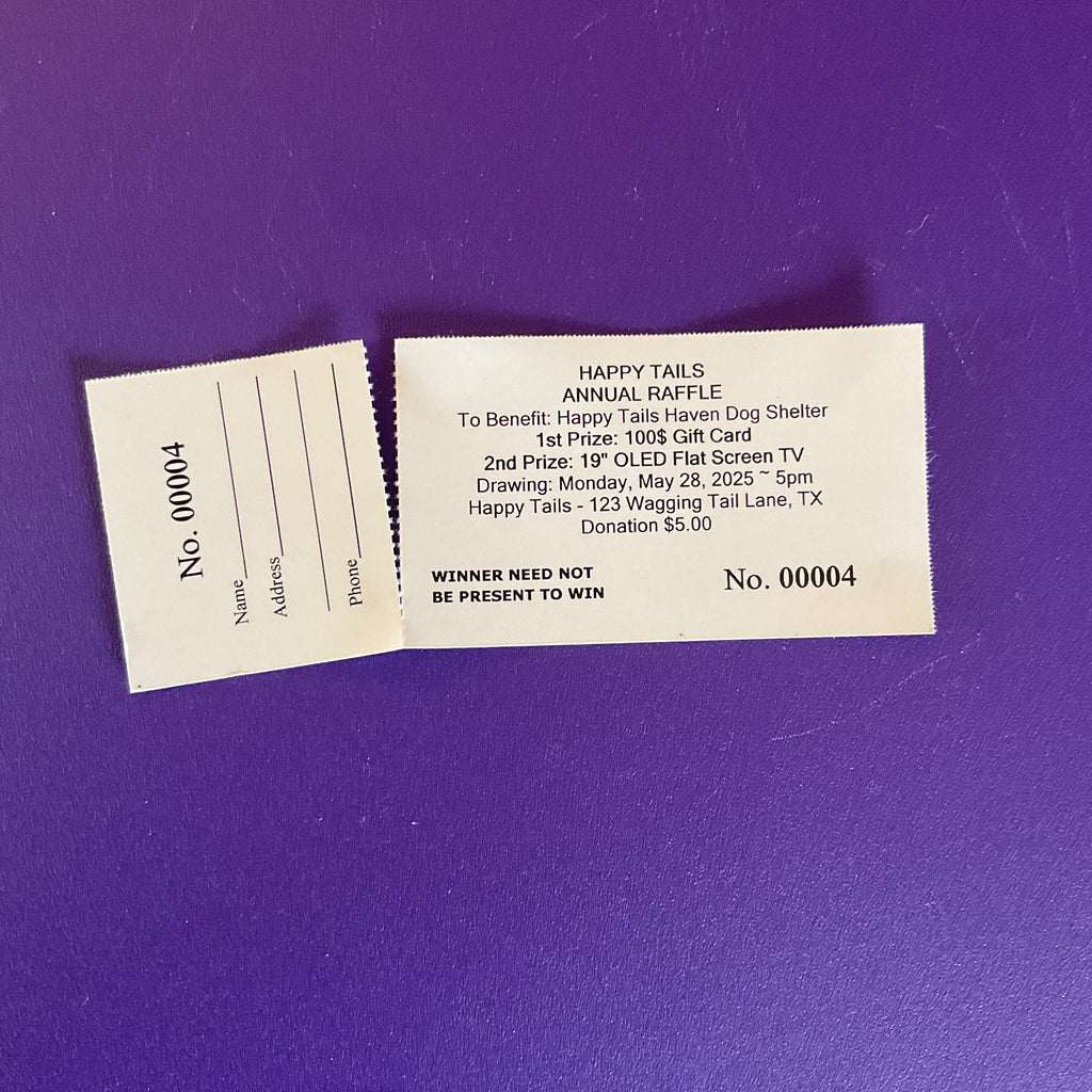 Raffle Ticket Software and Paper