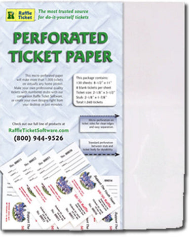 Large Raffle Paper Raffle Ticket Software and Paper